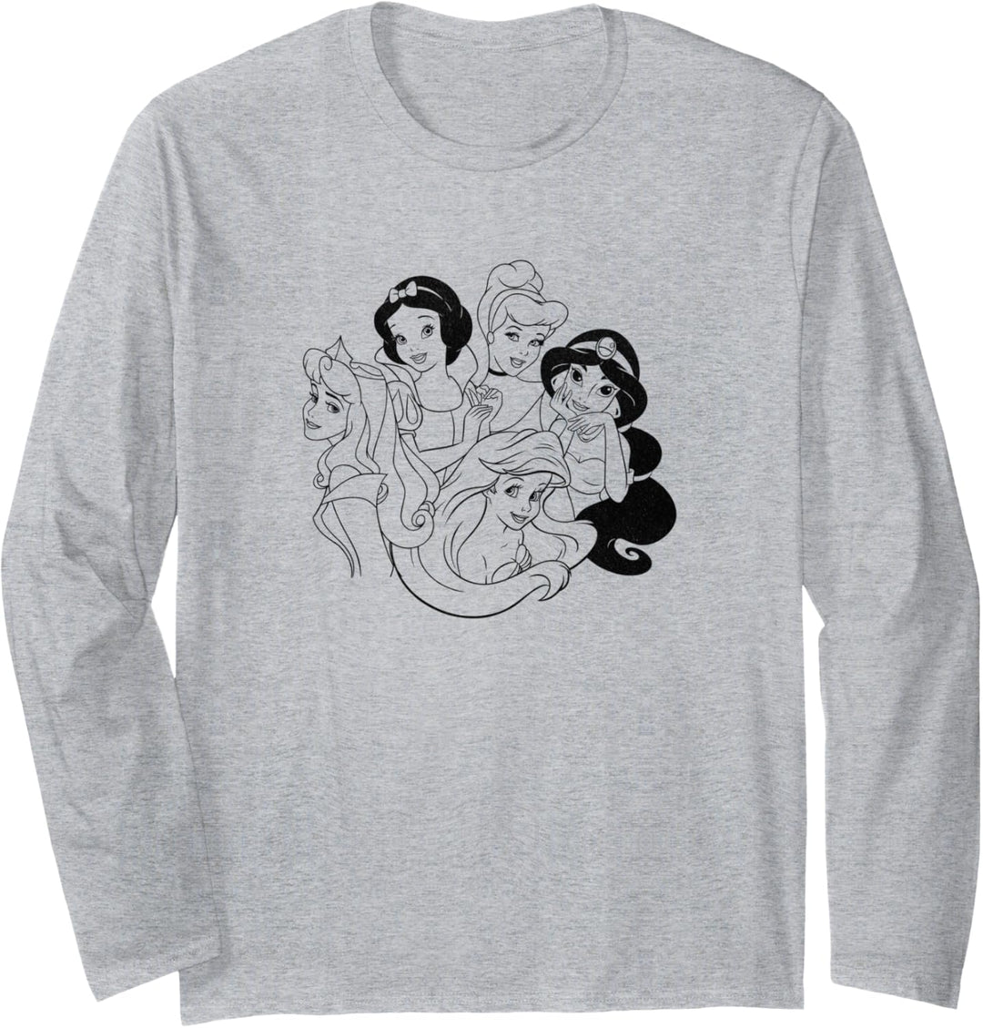 Disney Princess Simple Outline Langarmshirt