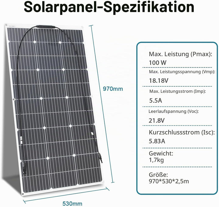 Monokristallines 200W 12V Flexibles Solarpanel Kit Für Outdoor mobile Nutzung 200W Solar Panel Syste