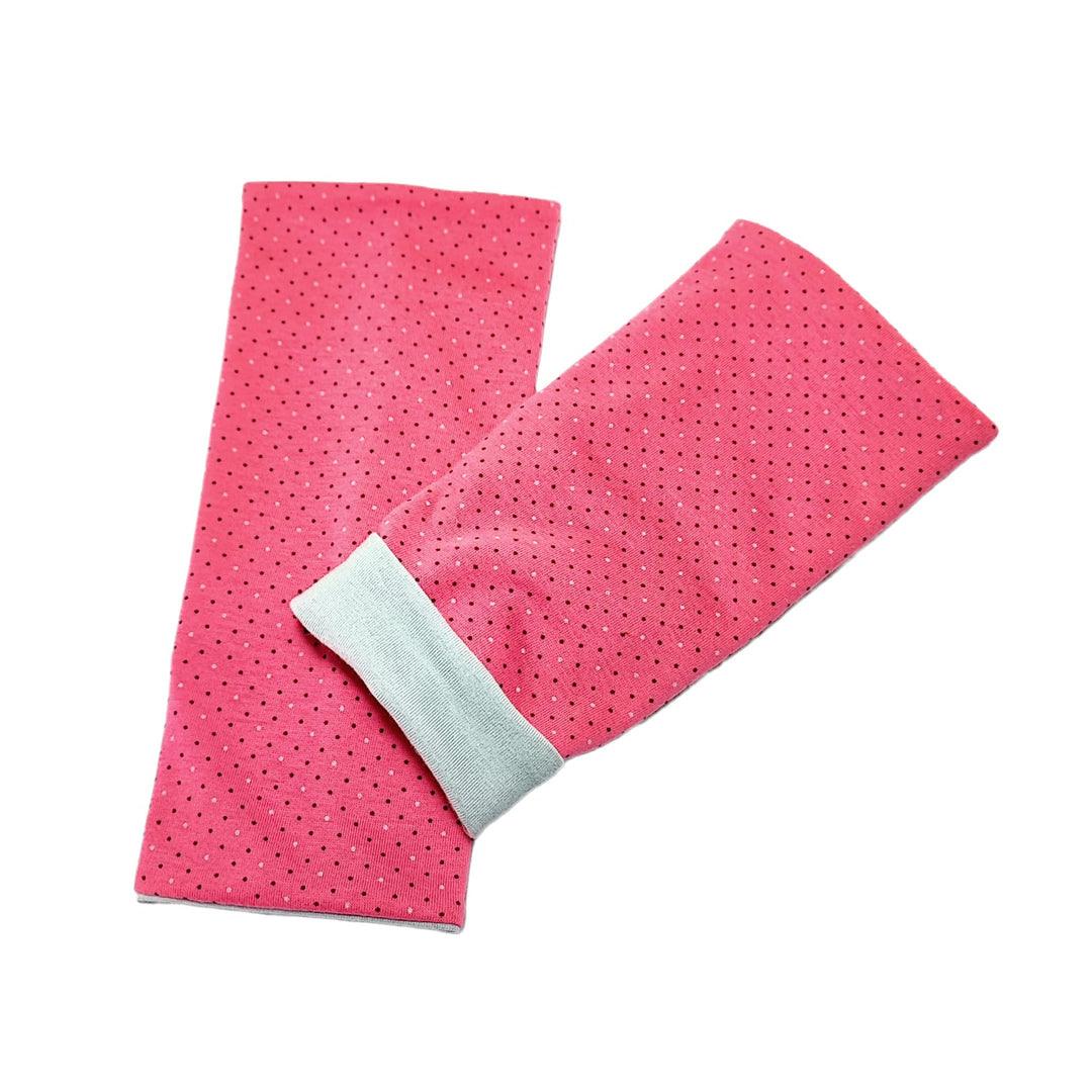 Britta Meier Pulswärmer, Midi-Arm-Stulpen, zum wenden geeignet, 2 Lagen Baumwolljersey Rosa-Pink-Hel