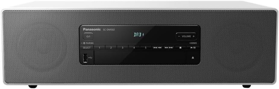 Panasonic SC-DM502 Premium Stereoanlage mit DAB+ und Bluetooth-Verbindung, weiss, weiss
