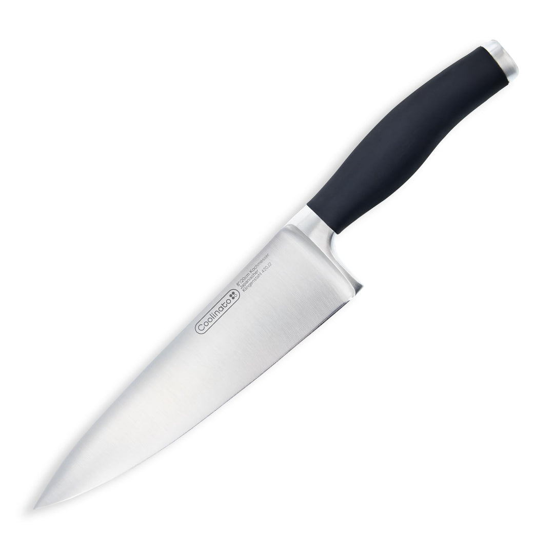 Coolinato Profi Küchenmesser - Kochmesser 20cm, extrem scharf, Japanischer Klingenstahl, Soft Grip G