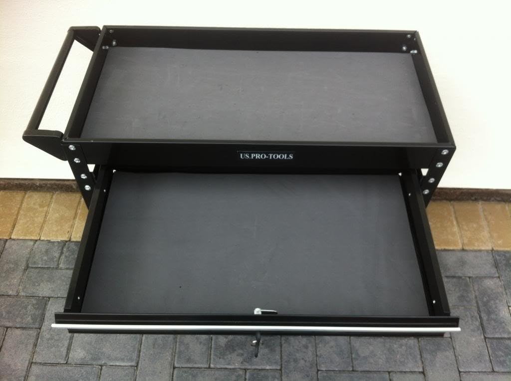 US PRO TOOLS Werkzeug Warenkorb Werkzeug Trolley Workstation Tool Box Cabinet schwarz glänzend mit a