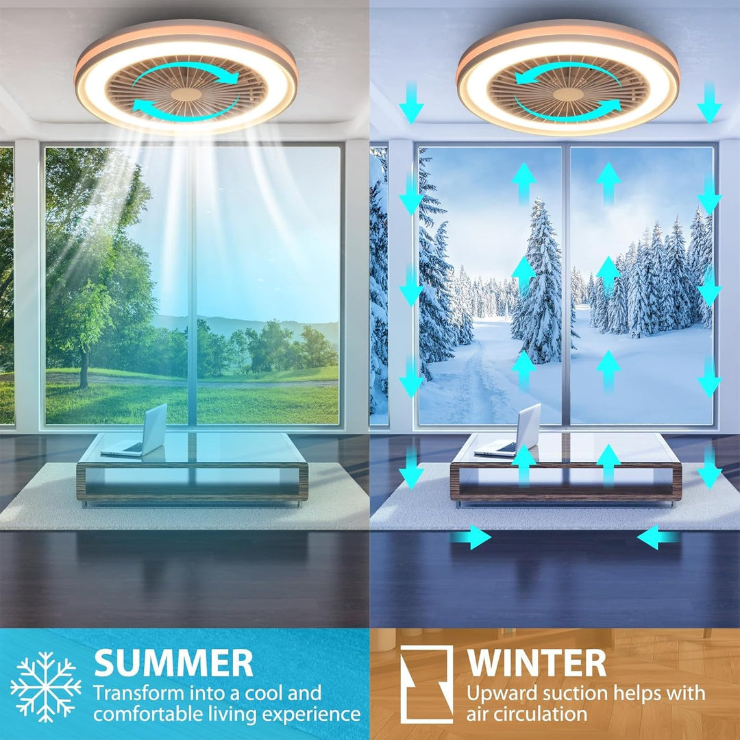 activeallbrite Deckenventilator mit Beleuchtung, 40W LED, RGB 3000K–6500K, einstellbare Windgeschwin