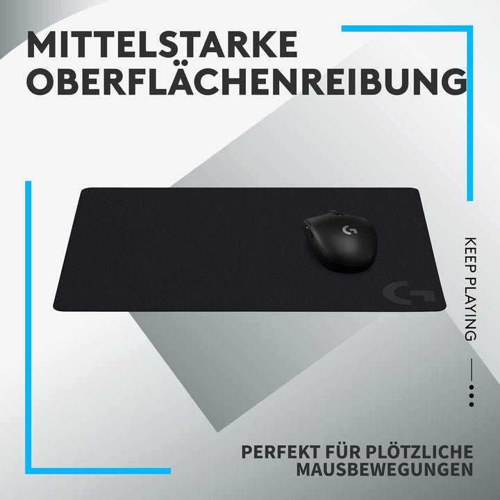 Logitech G G240 Stoff-Gaming-Mauspad, optimiert für Gaming-Sensoren, mässige Oberflächenreibung, rut
