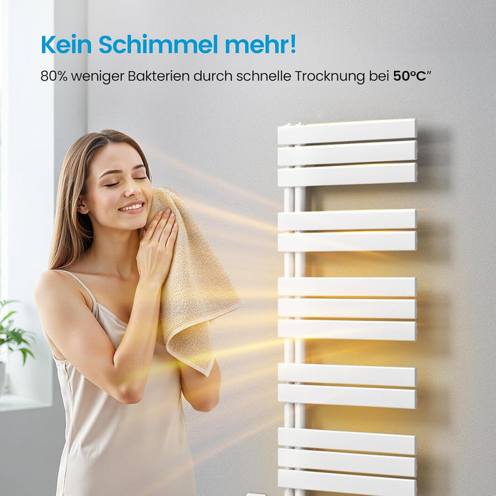 Heilmetz Badheizkörper Elektrisch Heizkörper Bad mit Digitalem Thermostat Handtuchheizkörper mit Tim