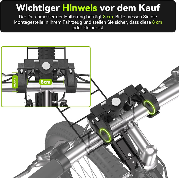 Hundekorb Fahrrad Vorne bis 10KG mit Robuste L-förmige Halterung Φ80mm, Faltbarer Atmungsaktiver Hun