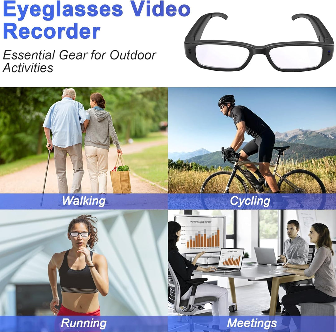 Mini Sport Kamerart,Tragbare Kleine Brillenkamara 1080P HD, Mikro Videokamera Mini Action Cam unters
