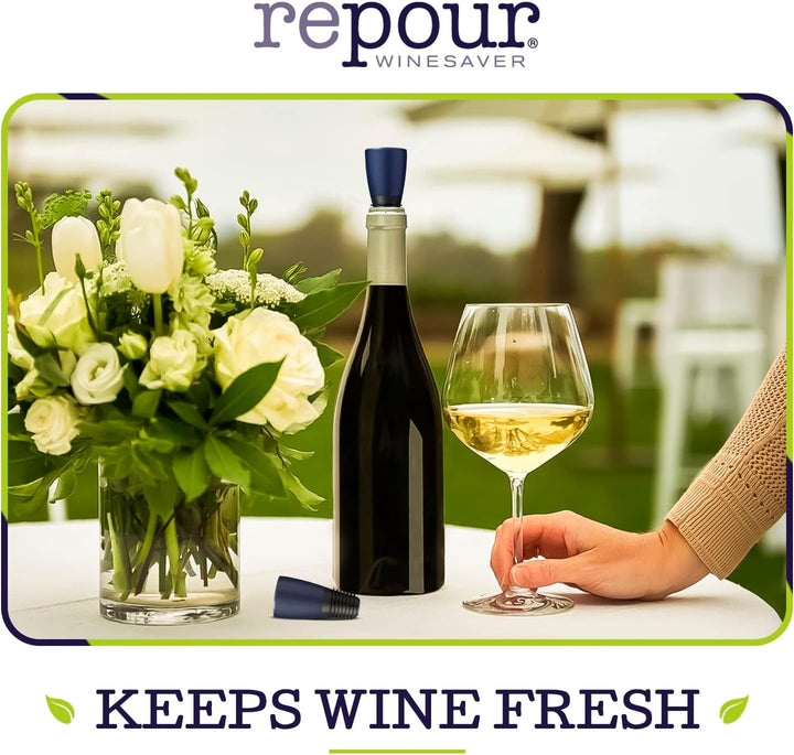 Repour Wine Saver, Weinkonservierer und -Stopper entfernt schädlichen Sauerstoff von Ihrem Wein, ein