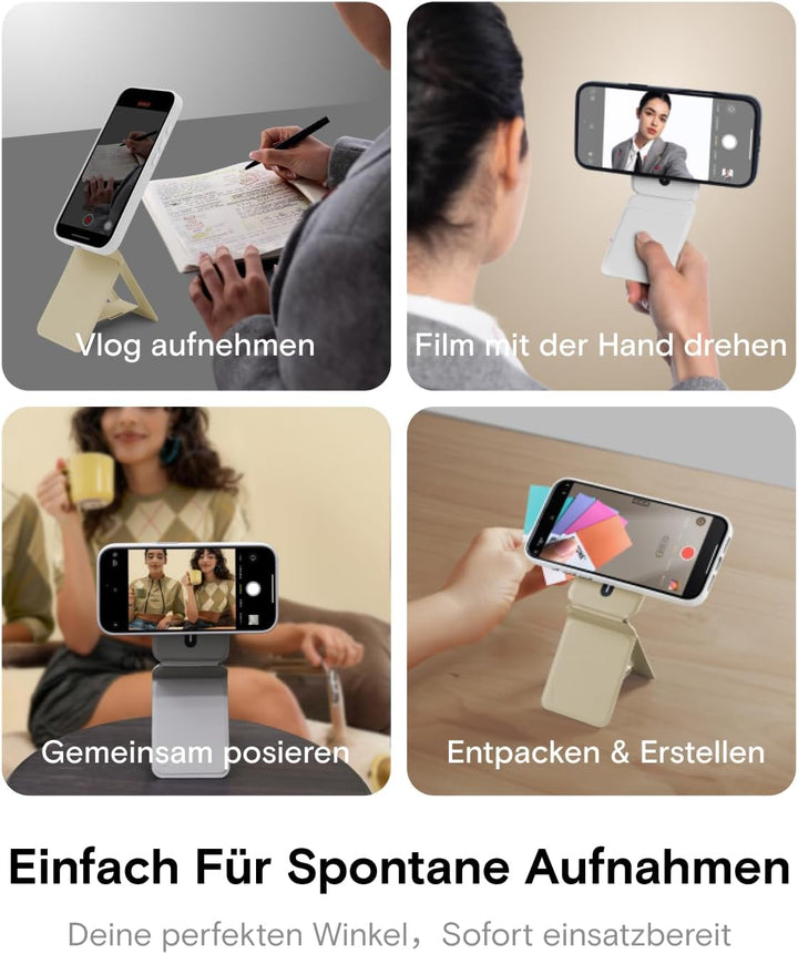 MOFT Stativ für iPhone 17/16/15/14/13/12 Serie, Snap Unsichtbarer Handy Stativ Ständer mit 3 Modi fü
