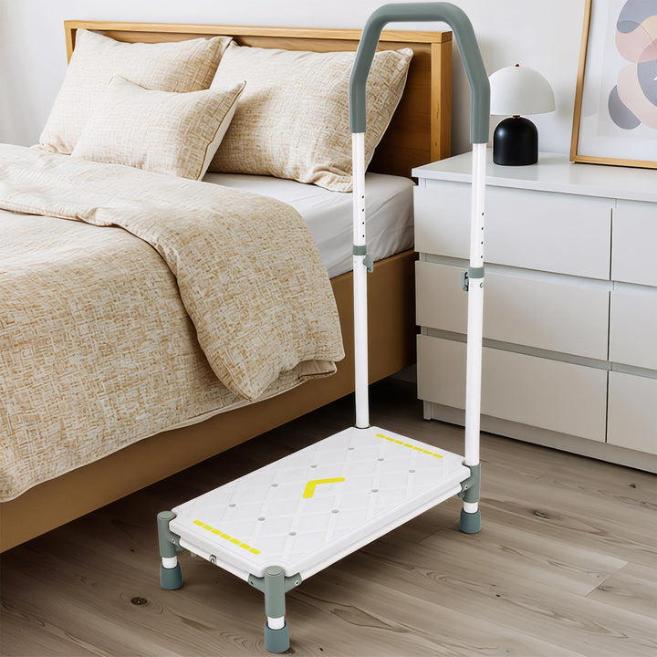 Tritthocker 55cm Trittfläche–Armlehnen höhenverstellbar,bis 225 kg,Nachtleuchtstreifen,rutschfest–Fü