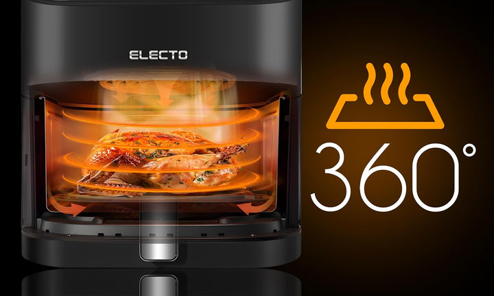 ELECTO - Heissluftfritteuse 8L Smart 2000W – App-Steuerung via WiFi – 8 Automatikprogramme – Antihaf