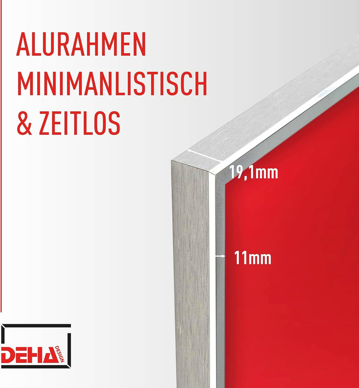 DEHA Design Bilderrahmen Boston, A1 59,4x84,1 cm, Aluminium Silber, bruchsicheres Acrylglas, für Pos