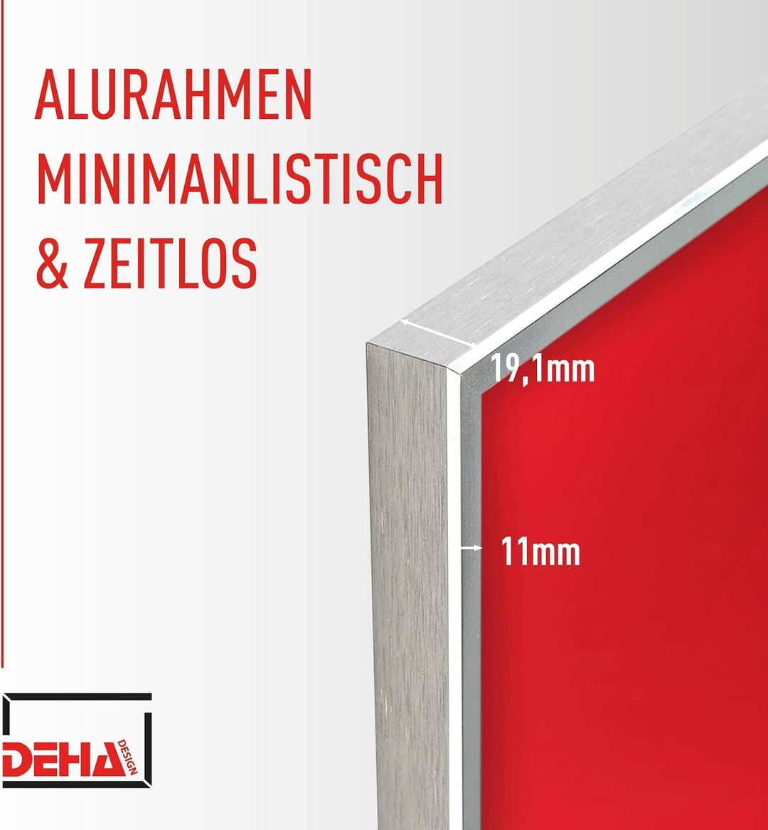 DEHA Design Bilderrahmen Boston, A2 42x59,4 cm, Aluminium Silber, bruchsicheres Acrylglas, für Poste