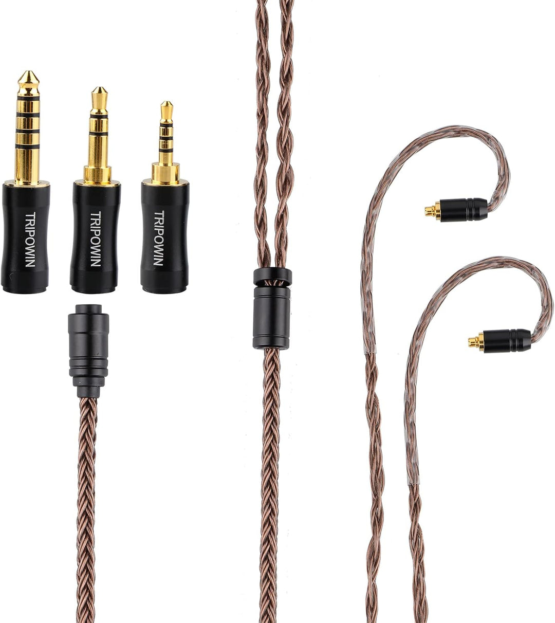 LINSOUL Tripowin Amber 32AWG OFC Oxygen Free Cable HiFi IEM Kabel mit austauschbarem 2.5mm/3.5mm/4.4
