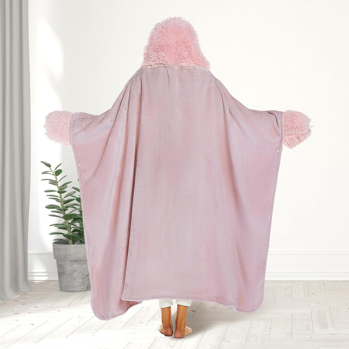 Rosa Faultier Kuscheldecke mit Ärmeln und Kapuze, Faultier Geschenk für Frauen, Weihnachtsgeschenke