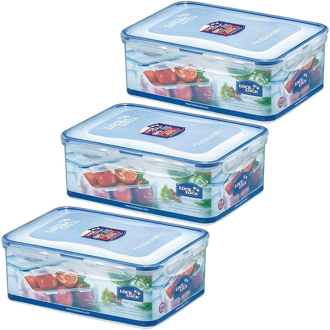 3 x Schloss & Lock 2.6L stapelbare Frischhaltedosen rechteckiger HPL826