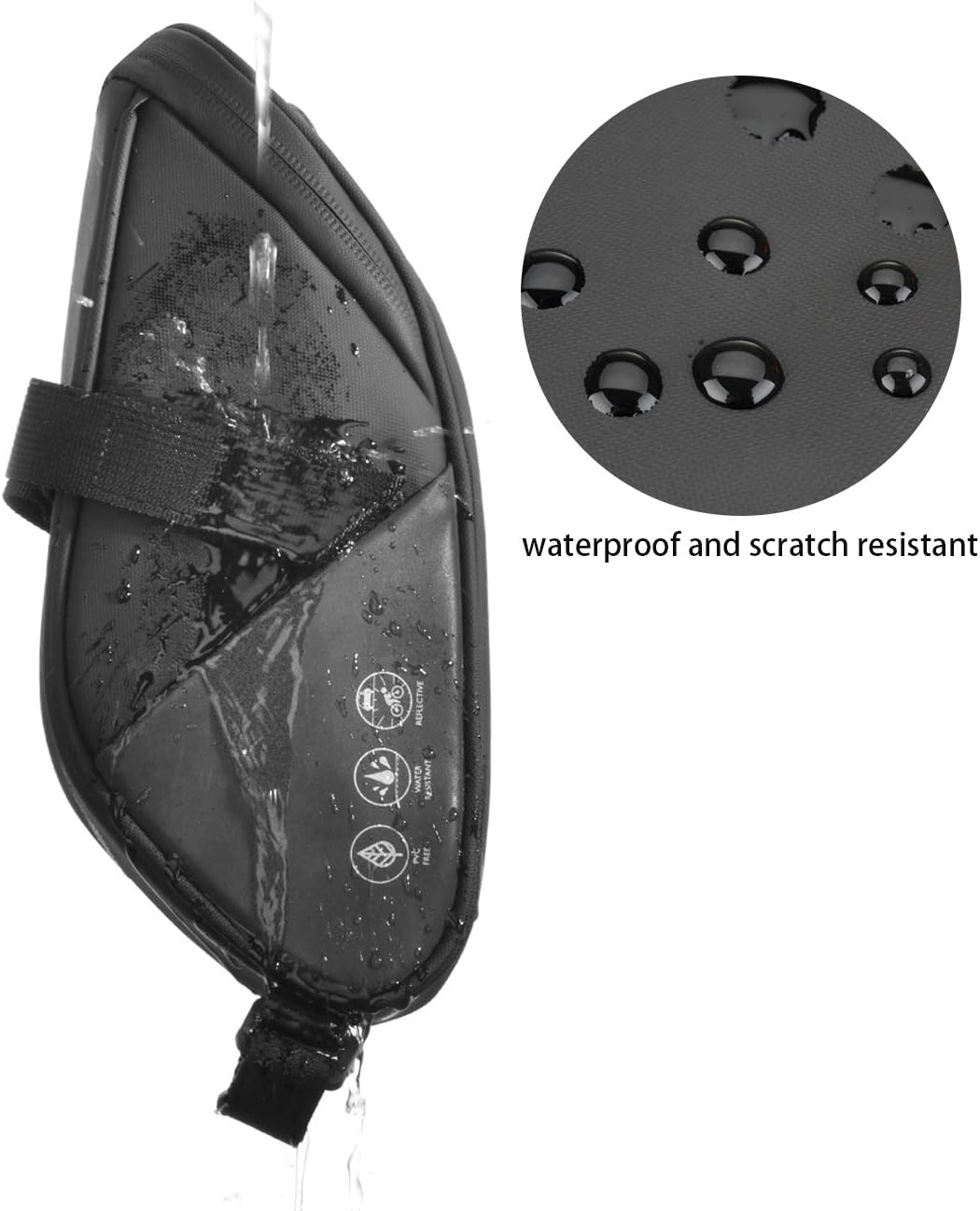 CCKOLE Fahrrad Satteltaschen fahrradsatteltasche mit reflektierender, Fahrradtasche Hecktasche Wasse