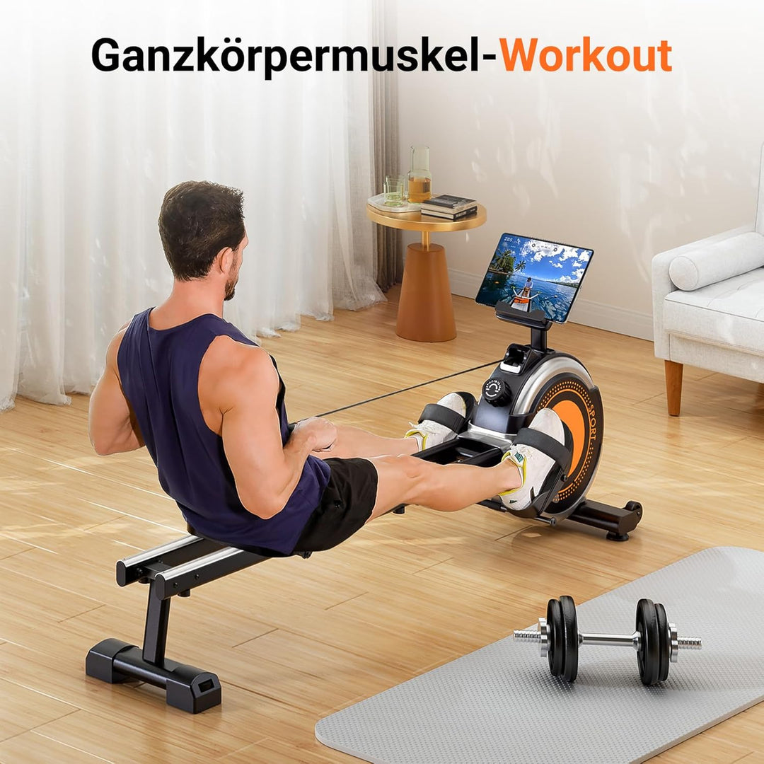 Dripex Rudergerät für Zuhause, Rudergeräte bis 160 kg Belastbar, Magnetisches Rudergerät mit 16 Wide