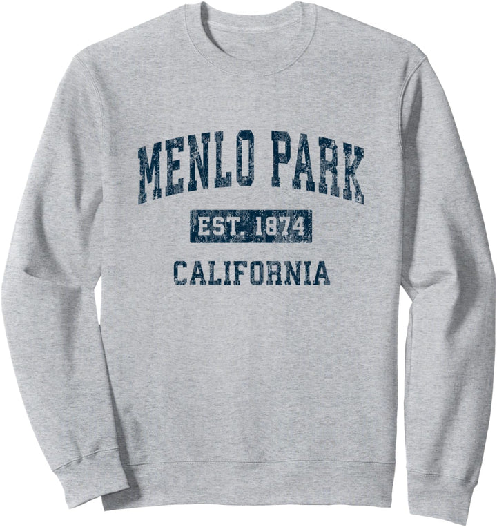 Menlo Park California CA Vintage-Sportdesign, Marine-Druck Sweatshirt