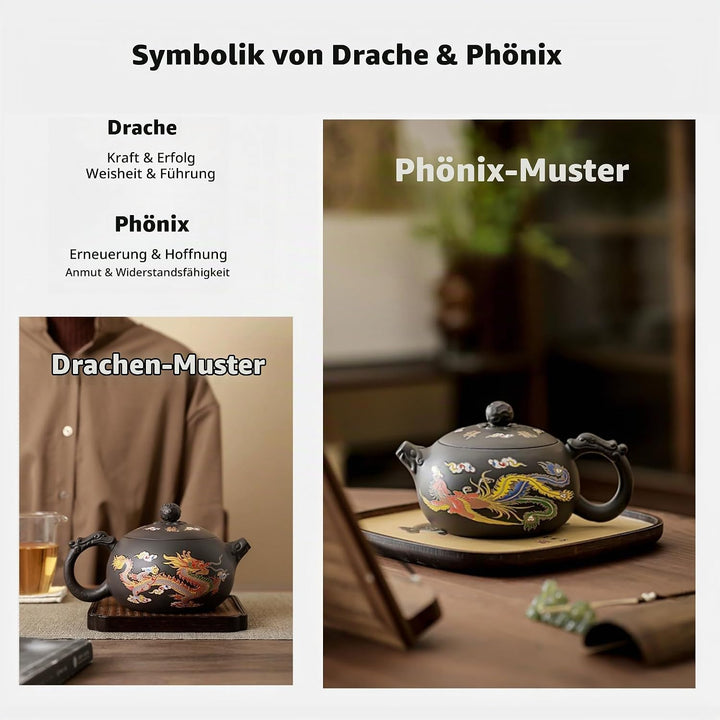 Yixing Zisha Teekanne Set 450ML, Chinesische Farbwechselnde Teekannen Ton mit Geschenkbox, Gross Kun