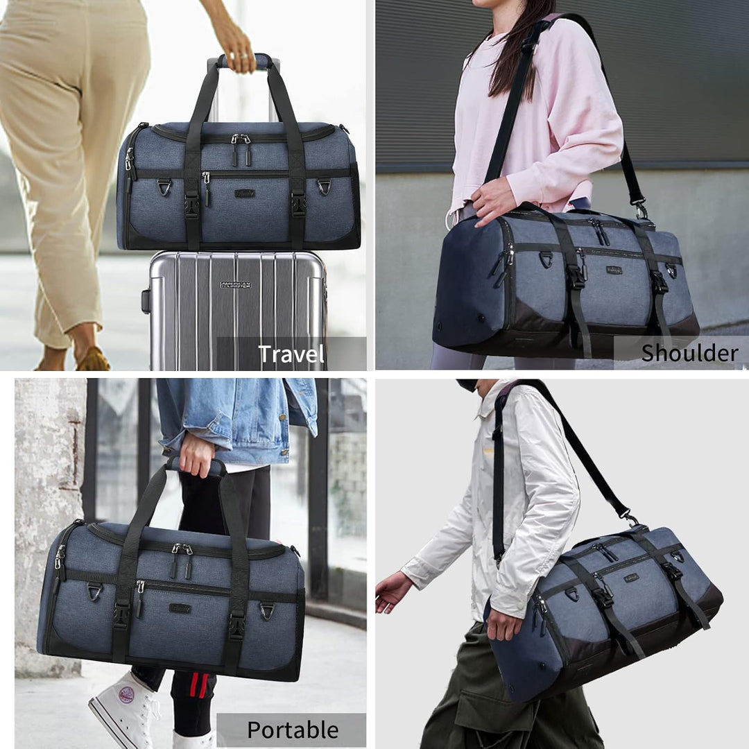 Lubardy Sporttasche Reisetasche Gross 55L Wasserdicht mit Sporthandtuch Schuhfach Nassfach Weekender