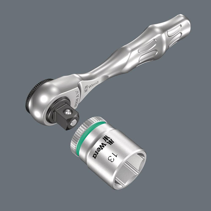 Wera 8008 A Zyklop Mini 3 Knarre mit 1/4"-Antrieb, 1/4" x 87 mm