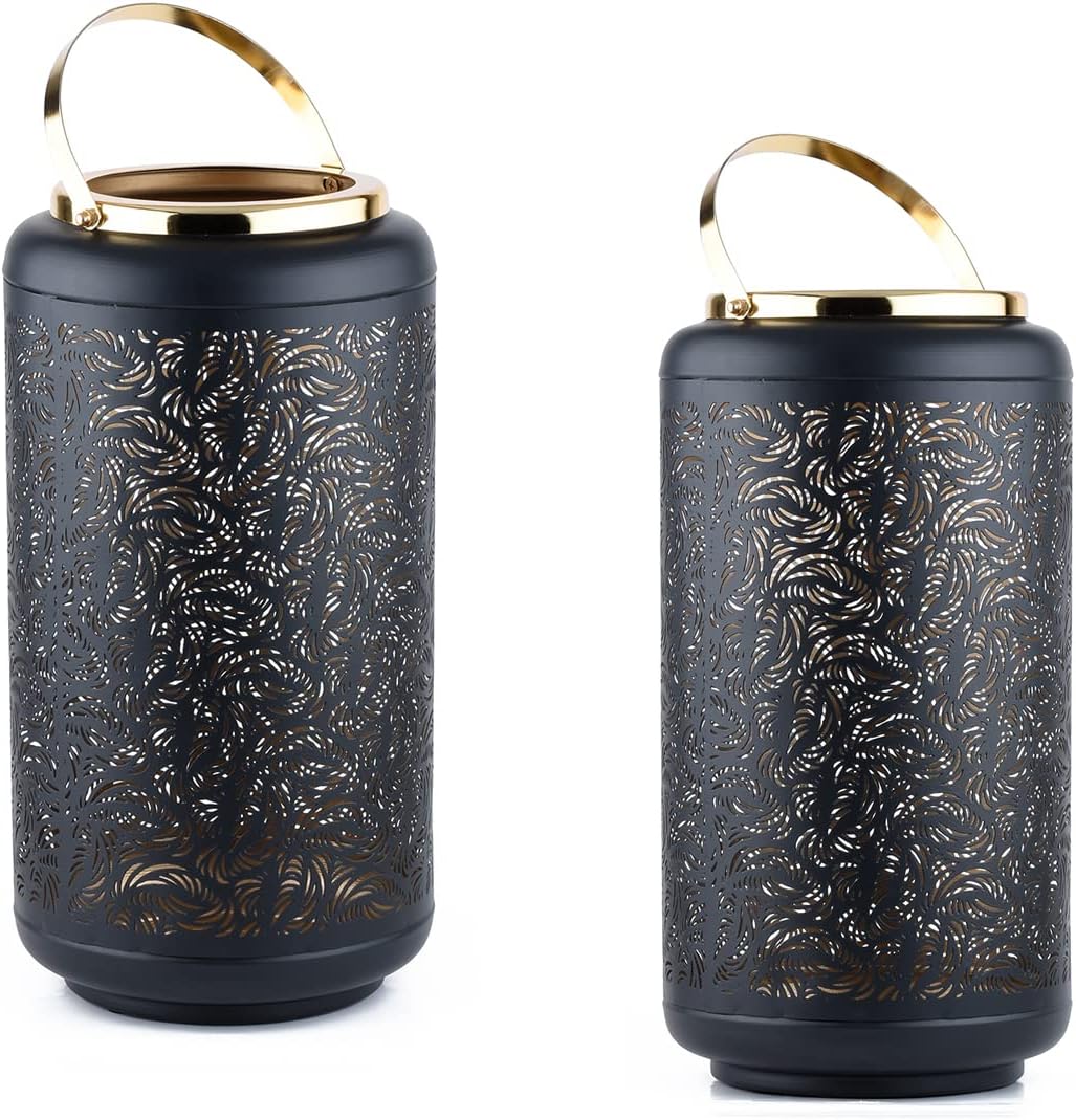 Marrakesch orientalische Laterne Windlicht 38cm | Laternen für Draussen Caja gross als Dekoration Wi