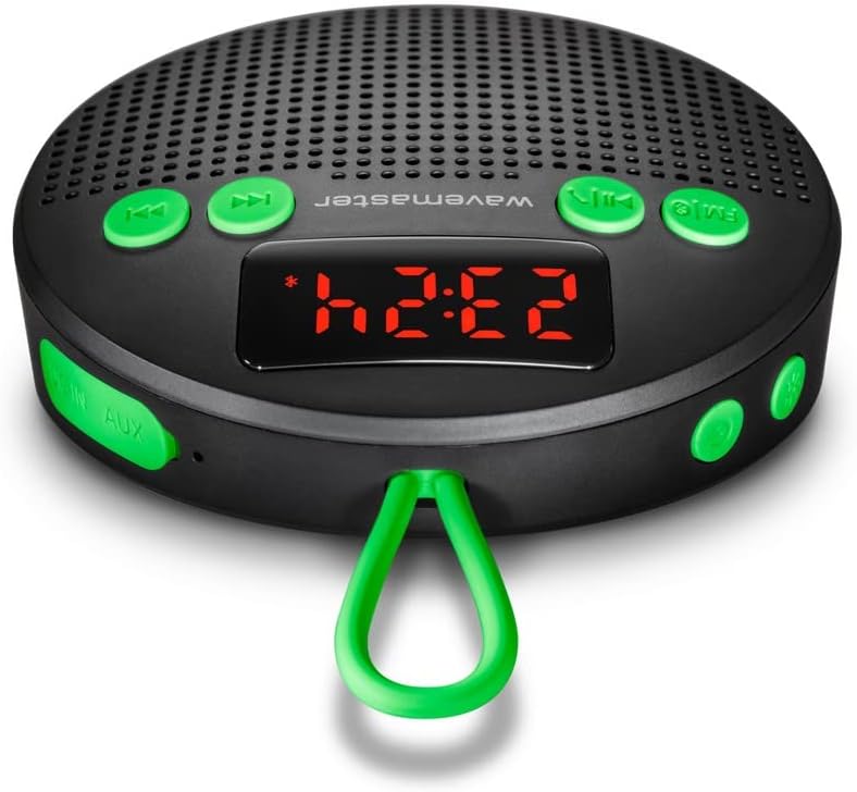 Wavemaster MOBI-3 - Tragbarer Bluetooth-Lautsprecher für Unterwegs (360° Klangfeld) mit Radio, Wecke