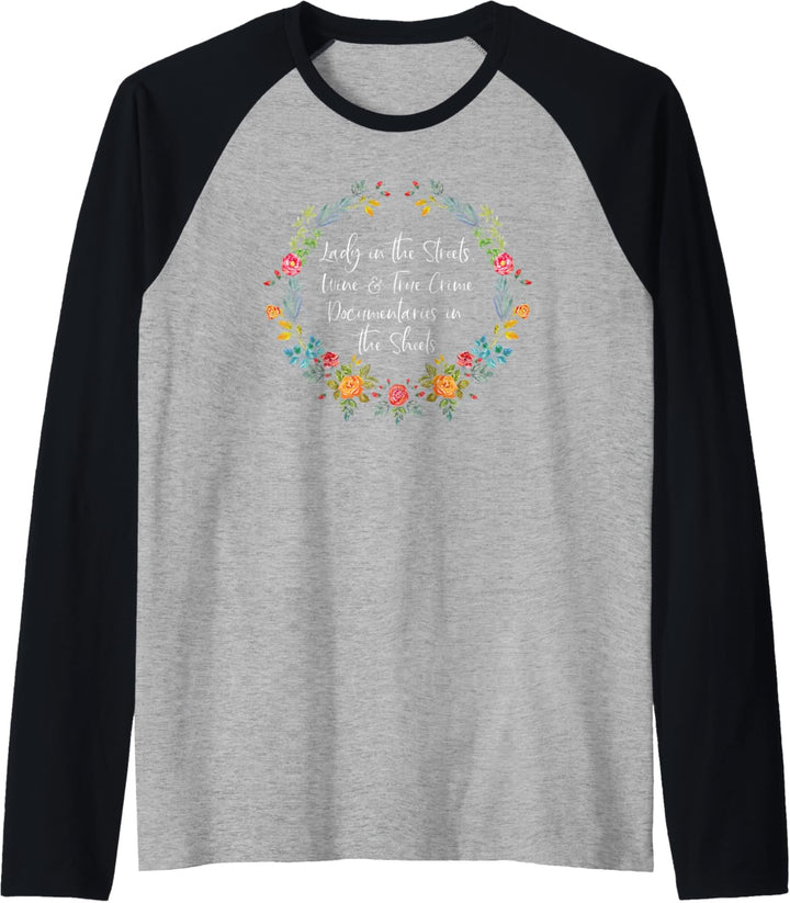 Wine And True Crime Documentaries Funny True Crime Lover Raglan