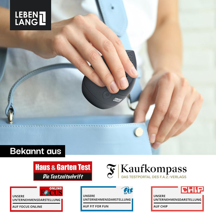 LEBENLANG Mini Fusselrasierer Elektrisch - Inkl. Ersatzklingen & Reinigungspinsel I Entfussler Fluse