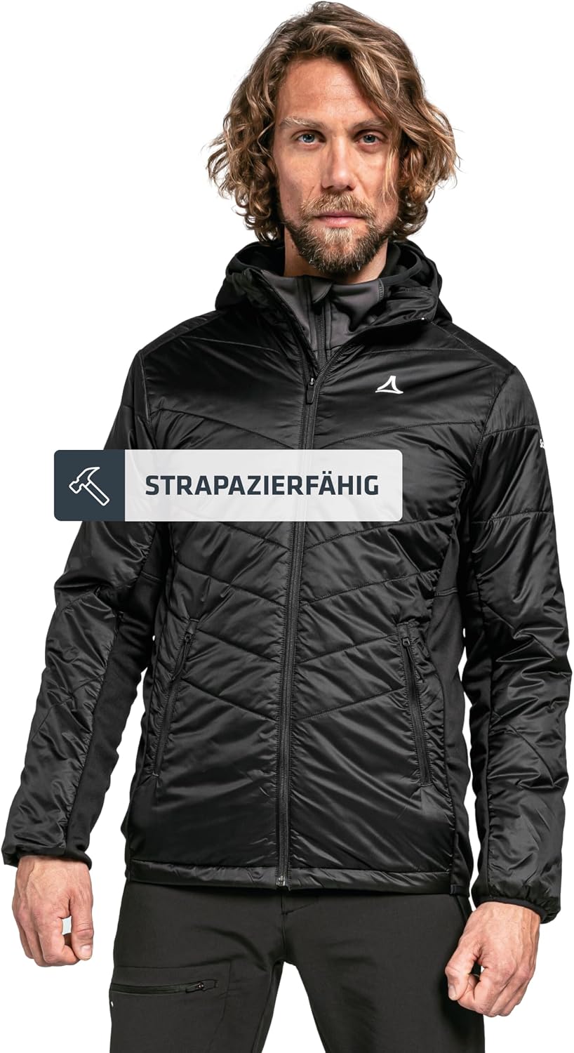 Schöffel Herren Stams Hybrid Jacke Isolationsjacke Kunstfaserjacke 54 Schwarz, 54 Schwarz