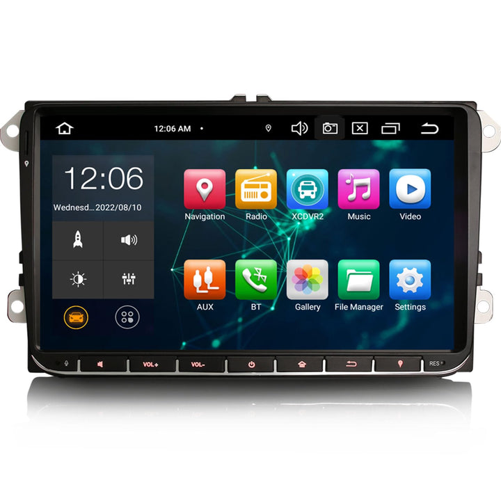 Erisin Android 11 9 Zoll 4GB RAM+64GB ROM 8-Kern Autoradio GPS Navi für VW Passat B6 Golf V VI Toura