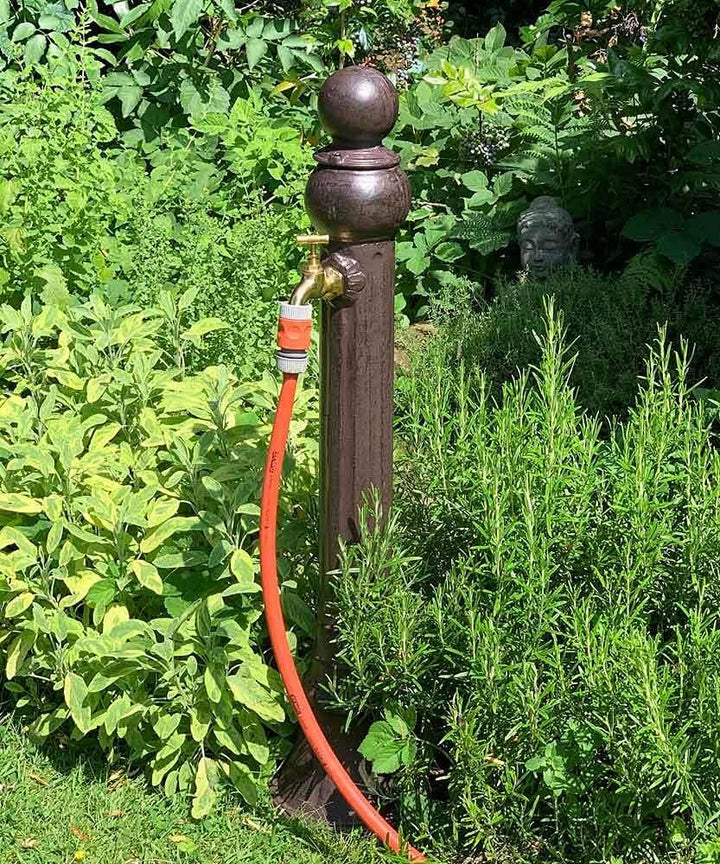 zeitzone Wasserzapfsäule Wasserzapfstelle für Garten Standbrunnen Antik-Stil Braun 85cm