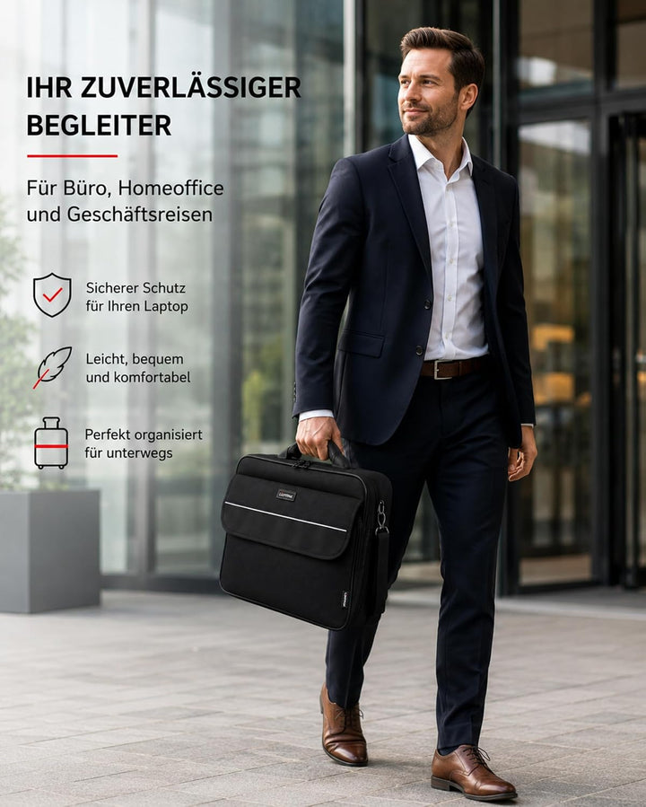 Lightpak Laptoptasche Elite S für 15 Zoll Notebooks, Umhängetasche aus Polyester mit Organizer-Fach