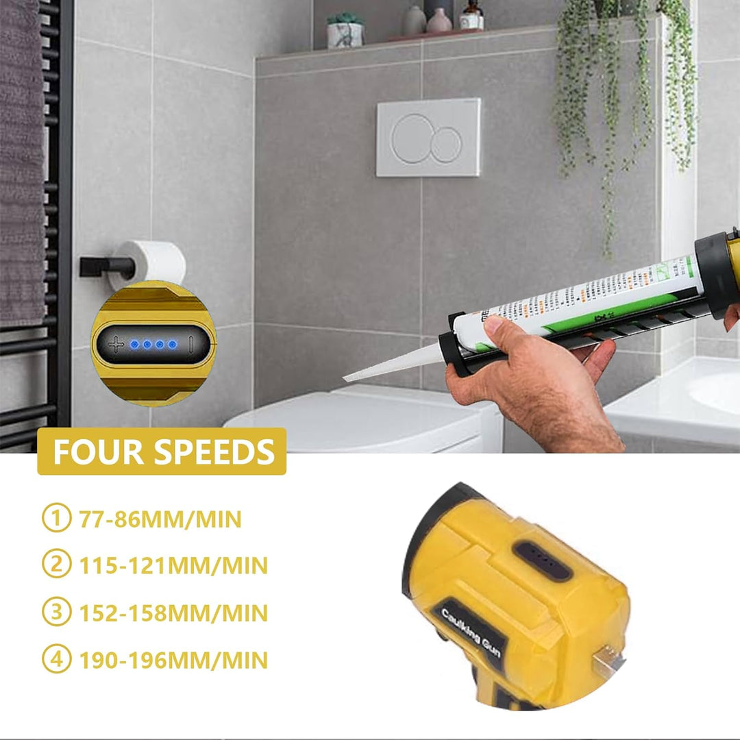 Akku Kartuschenpresse für DeWalt 20V Max Batterie mit LED-Licht und 4 Einstellbaren Geschwindigkeite