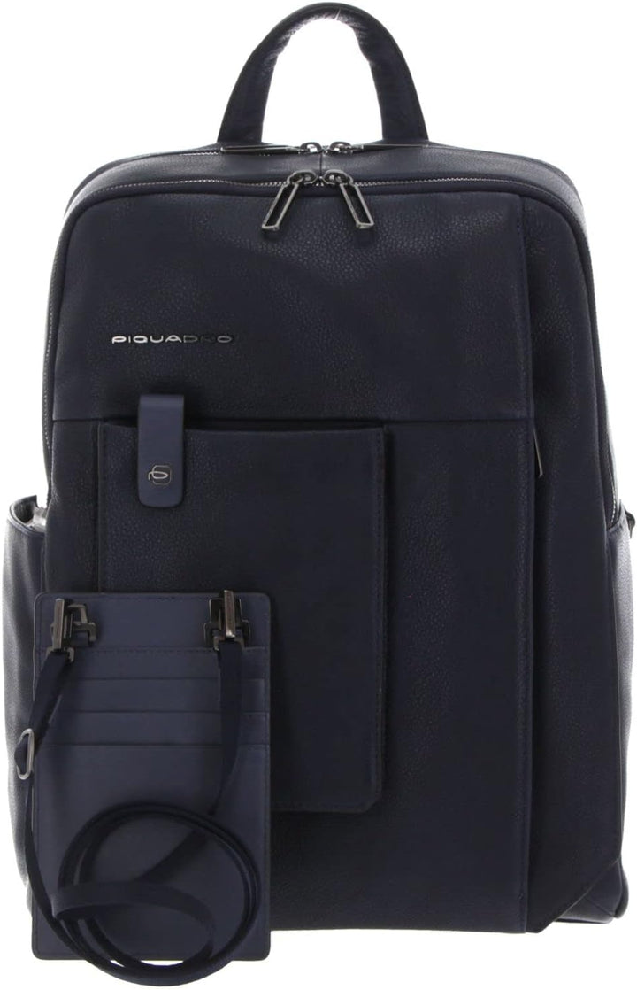 PIQUADRO Tallin Rucksack aus Leder, blau, Taglia unica, Business