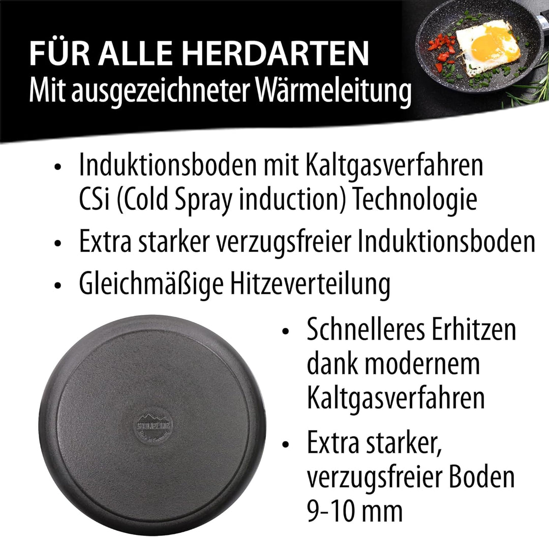 Stoneline Wok Made in Germany 32cm, mit abnehmbaren Griff, Aluguss, Wok Pfanne beschichtet mit echte