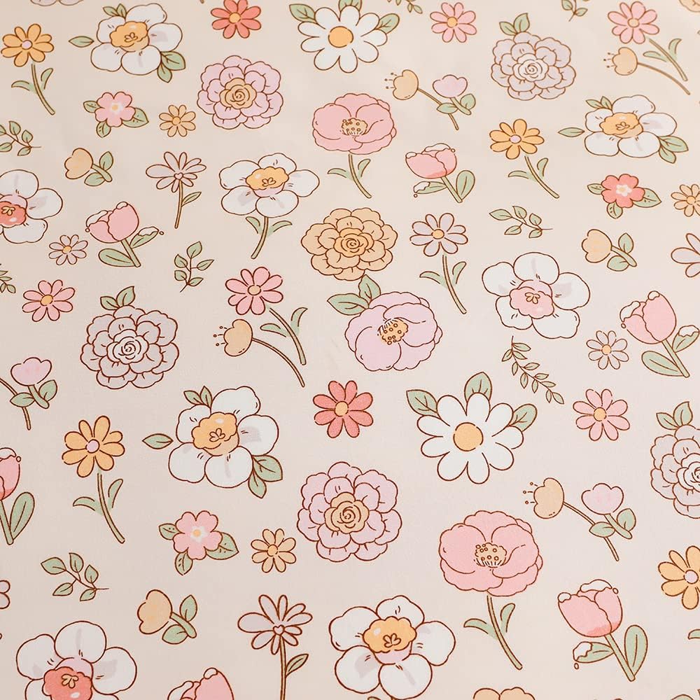 YASMENG Bettwäsche 155x220 Blumen Muster Beige Rosa Bettwäsche 3 Teilig Weich Kuschelig Mikrofaser B