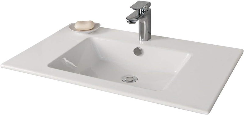 FACKELMANN Waschbecken KERA 810 / Waschtisch aus Keramik / Masse (B x H x T): ca. 81 x 16,5 x 51 cm