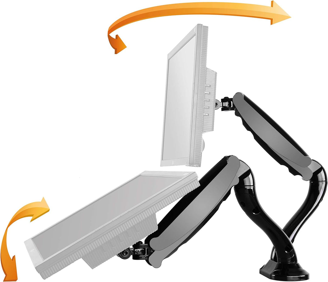 RICOO Monitor Halterung Tisch Gasdruckfeder für 13- 27 Zoll, VESA Tischhalterung, Monitorarm TS6611,