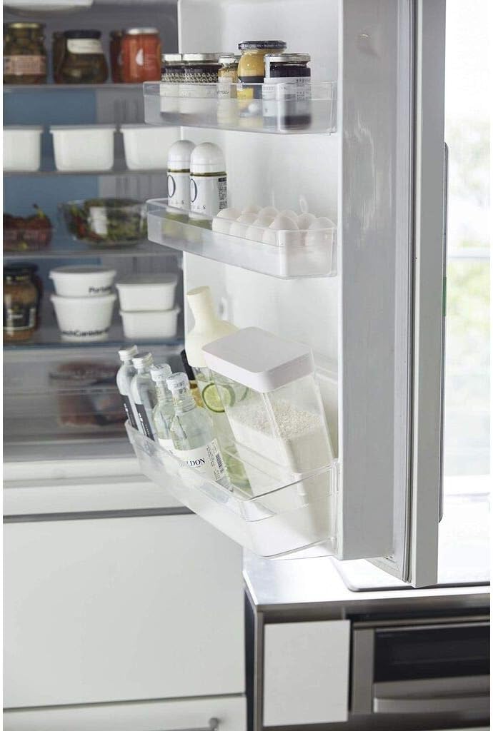 Yamazaki 4952 TOWER Vorratsbox, weiss, POLYSTYRENE/Polyethylen, minimalistisch, 18.7 x 8.5 x 24.5 cm