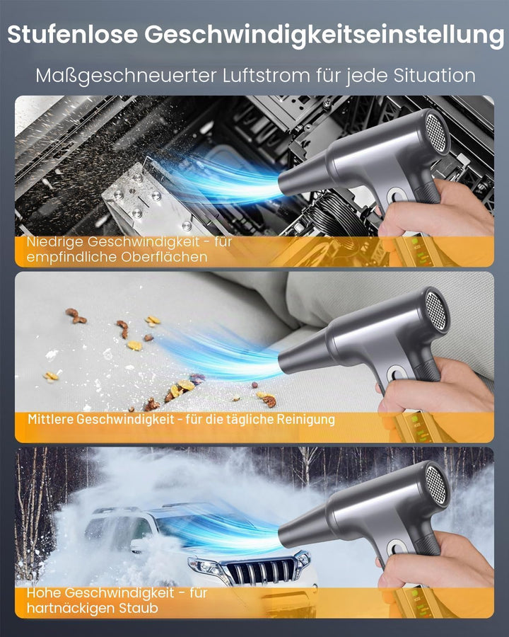 Elektrische Staubgebläse 200000 RPM mit HD‑Display - Air Duster Mini‑Gebläse für PC‑Reinigung mit LE