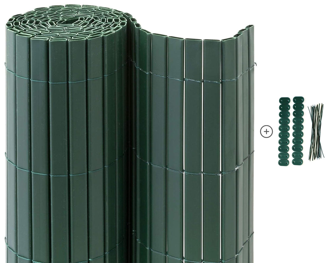 Premium PVC Sichtschutzmatte - grün - 80 x 500 cm - Zaunsichtschutz, Sichtschutzzaun, Balkonverkleid