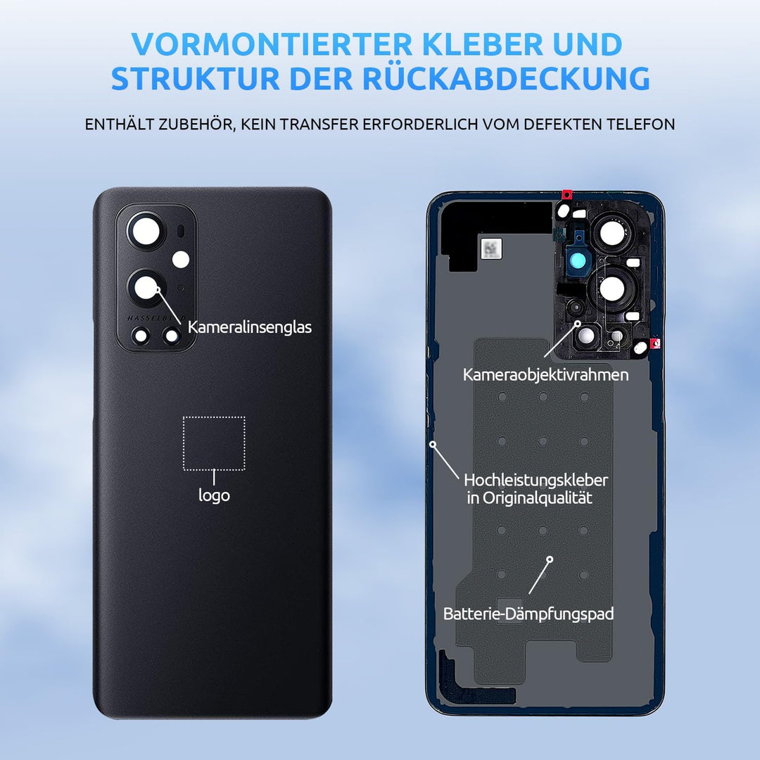 Eonpam Akkufachdeckel Rückseite Glas Ersatz,für (Oneplus 9 Pro) Reparatursatz Original Akkudeckel Er