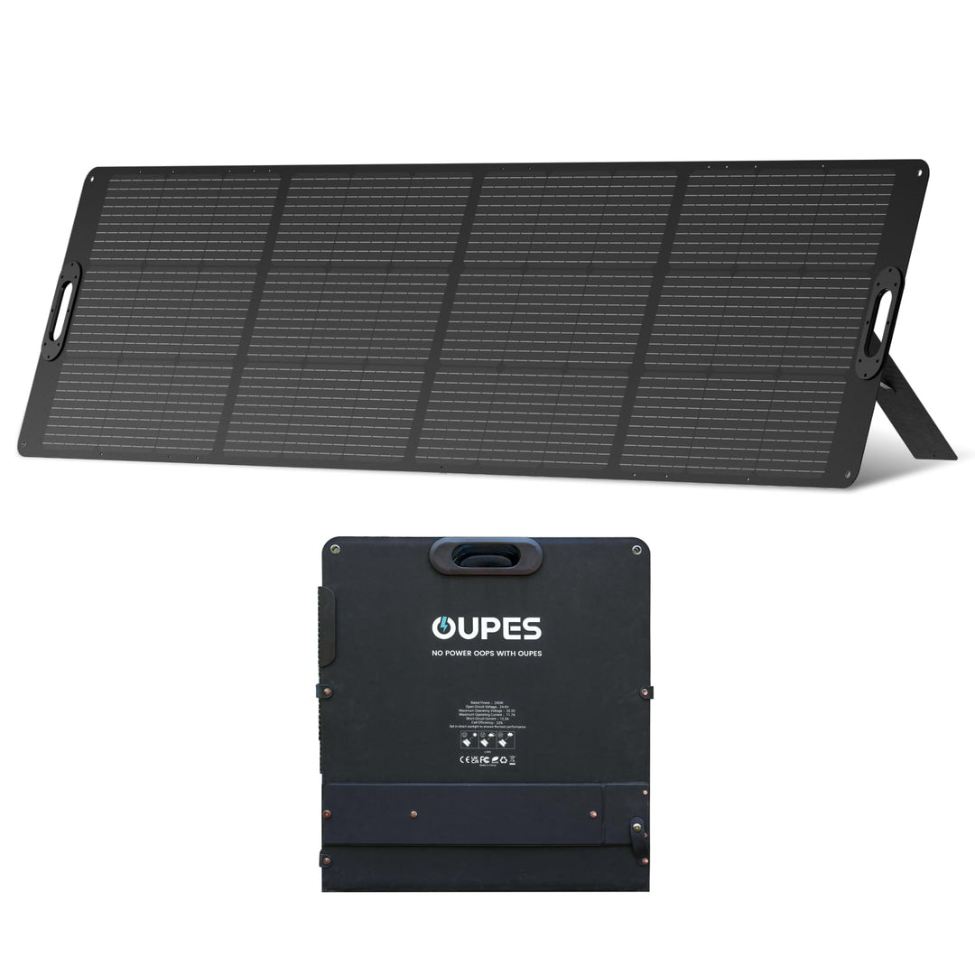 OUPES 240W Tragbares Solarpanel, Faltbares Solarmodul mit Kickstand, 23% Umwandlungswirkungsgrad, MC