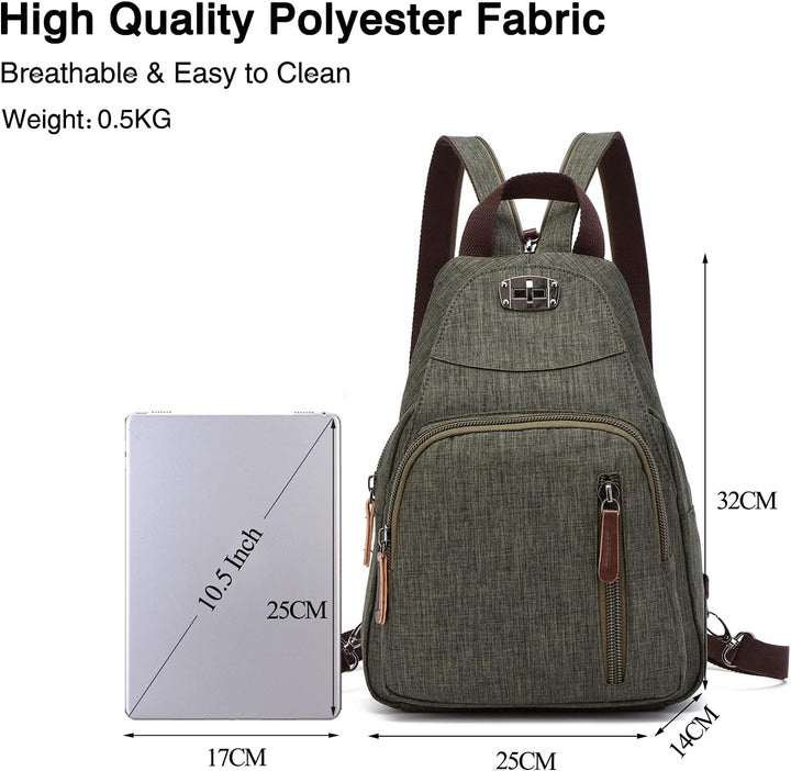 FANDARE Retro Brusttasche Sling Bag Klein Rucksack Schulranzen Umhängetasche Schulrucksack Sporttasc