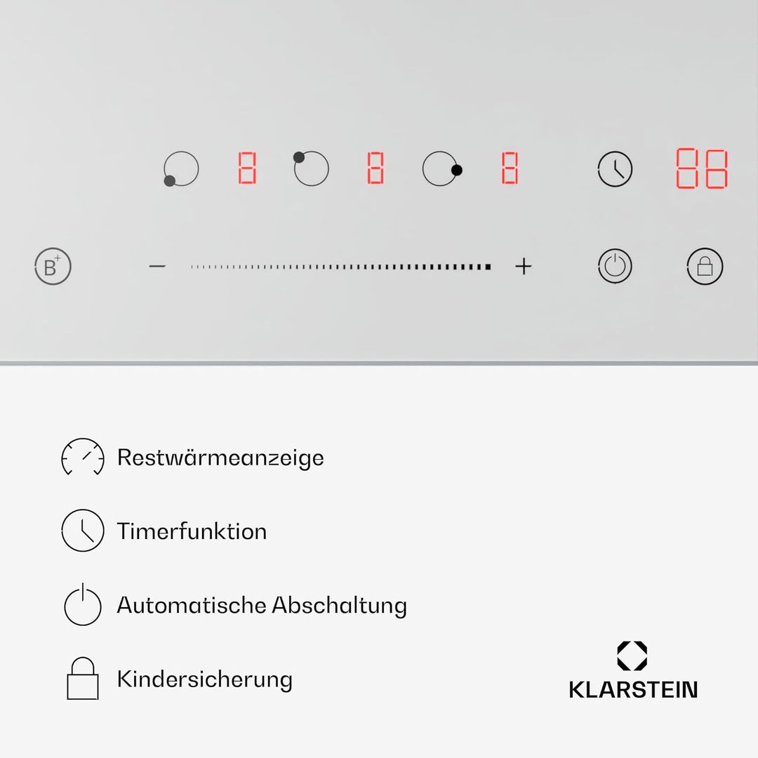 Klarstein Delicatessa Induktionskochfeld - 3-Zonen Einbau-Induktionskochplatte, 6600W mit Boostern,