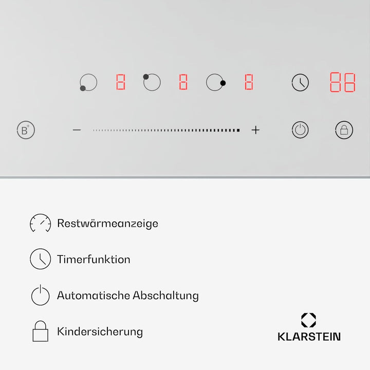 Klarstein Delicatessa Induktionskochfeld - 3-Zonen Einbau-Induktionskochplatte, 6600W mit Boostern,