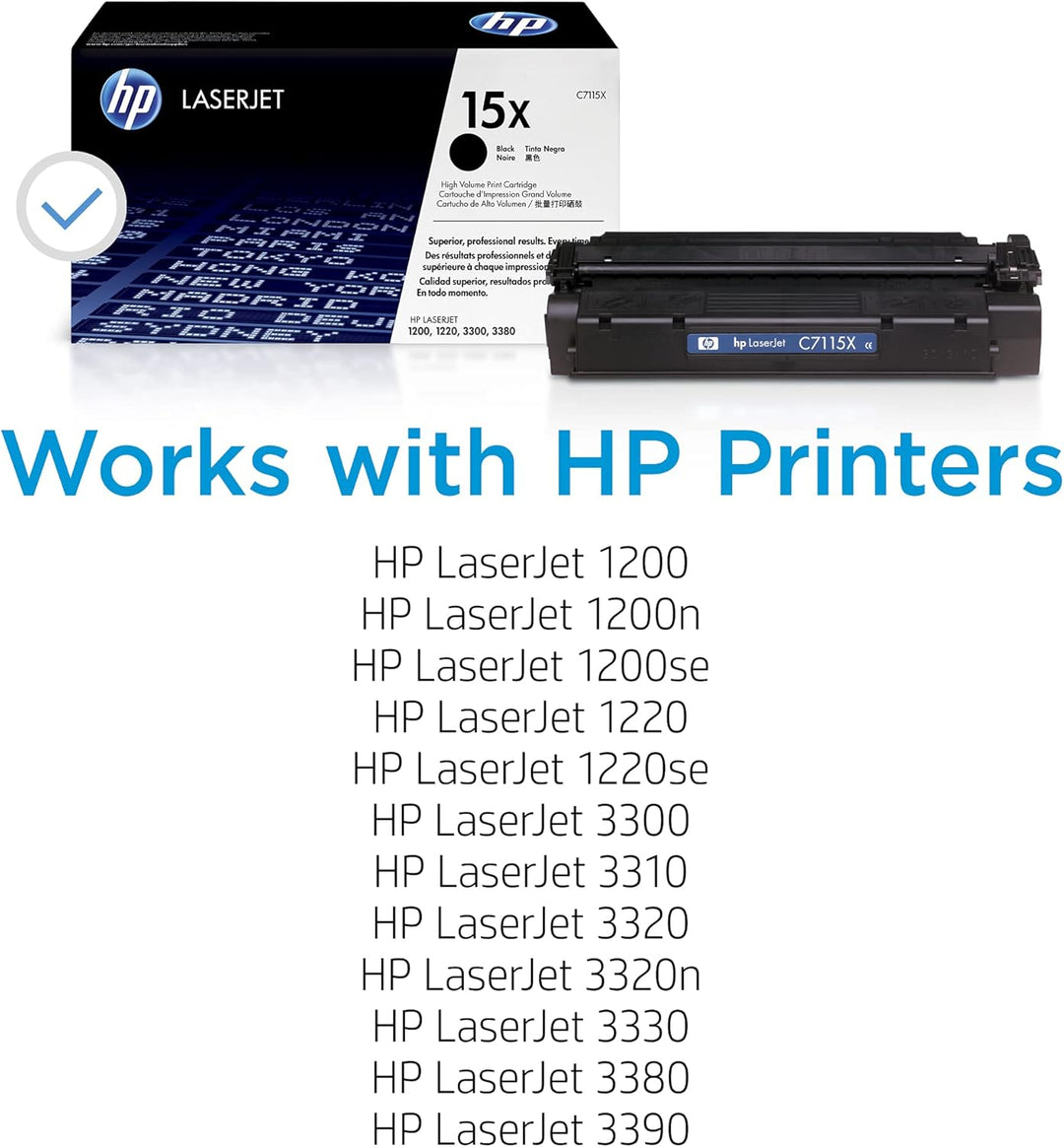 HP 15X (C7115X) Schwarz Original Toner mit hoher Reichweite für HP Laserjet 1000, 1200, 1220, 3330 S