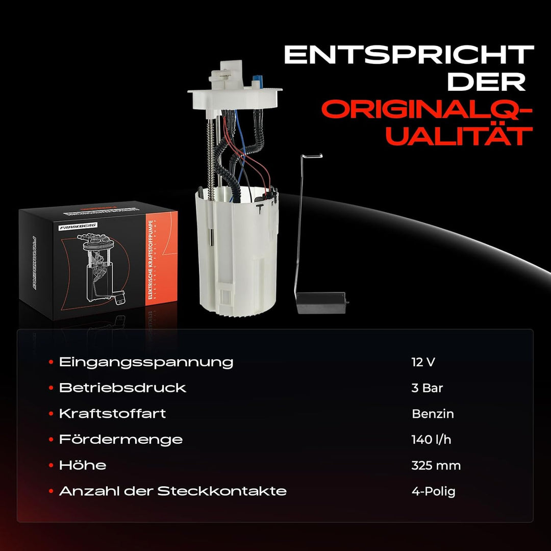 Frankberg Kraftstoffpumpe Benzinpumpe Kraftstoff-Fördereinheit Modul Satz ohne Drucksensor 4-Polig K